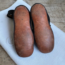 Load image into Gallery viewer, Antique French Black Leather Doll Shoes c1900
