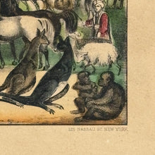 Load image into Gallery viewer, 19th Century Currier &amp; Ives Noah's Ark Lithograph in Original Adirondack Twig Frame

