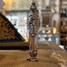 Load image into Gallery viewer, Victorian Sterling Silver Wax Seal Desk Stamp - Rathbone Family Crest - Suaviter et Fortiter - ER Monogram - c.1890
