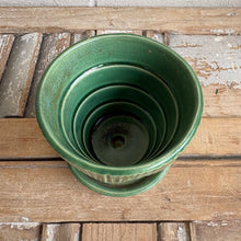 Load image into Gallery viewer, Vintage McCoy Green Ribbed Planter with Saucer
