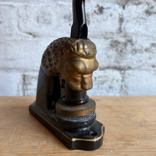 Load image into Gallery viewer, Antique Victorian Cast Iron Lion Head Embossing Seal Press c. 1890
