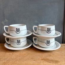 Load image into Gallery viewer, Set/4 Vintage Rombouts Cafe Cups &amp; Saucers c1960s
