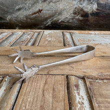Load image into Gallery viewer, Antique Silverplated Bird Claw Tongs
