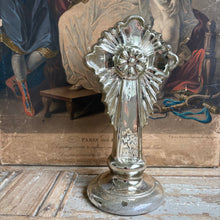 Load image into Gallery viewer, Antique French Mercury Glass Standing Crucifix c1900
