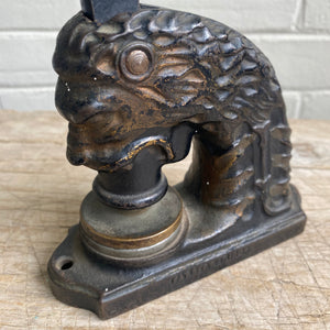 Antique Cast Iron Lionhead Embosser Seal - IOOF