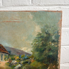 Load image into Gallery viewer, Vintage European Cottage Landscape Oil Painting on Canvas - “The House on the Hill, Nantucket”
