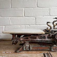 Load image into Gallery viewer, Antique Brass Balance Scale with Copper Bowl c.1900
