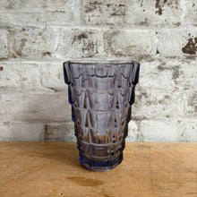 Load image into Gallery viewer, Vereinigte Lausitzer Glaswerke 'Gent' Vase - Rare Amethyst - 1960s German Art Deco Revival
