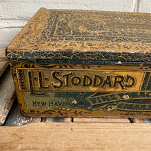 Load image into Gallery viewer, Antique H. L. Stoddard Tobacco Tin Box
