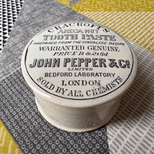 Load image into Gallery viewer, Antique Areca Nut Toothpaste Pot – John Pepper &amp; Co., London late 1800s

