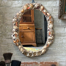 Load image into Gallery viewer, Handmade Seashell Encrusted Mirror
