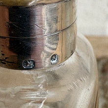 Load image into Gallery viewer, Antique English Sterling Silver Mounted Glass Flask with Lion Crest - Hallmarked
