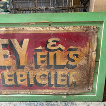 Load image into Gallery viewer, Antique Quebec Grocery Store Sign - C. A. BELLEY &amp; FILS Marchand-Épicier c. 1900-1930
