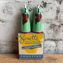 Load image into Gallery viewer, Vintage Sonette Salt + Pepper Dispenser Set c1940s
