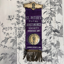 Load image into Gallery viewer, Antique St. Peter's Total Abstinence Society Badge- Jan 3, 1900
