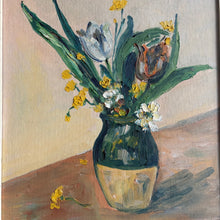 Load image into Gallery viewer, Vintage Tulip Still Life Oil Painting - Original Floral on Canvas Board
