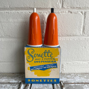 Vintage Sonette Salt + Pepper Dispenser Set c1940-50s