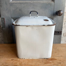 Load image into Gallery viewer, Antique Enamel Bread Bin c1920
