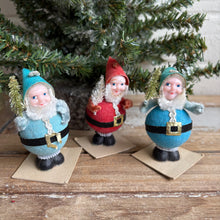 Load image into Gallery viewer, Mid-Century Flocked Santa Gnomes - Japan, 1950s
