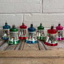 Load image into Gallery viewer, Vintage Mercury Glass Bell Ornaments c1950
