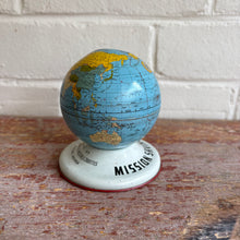 Load image into Gallery viewer, Vintage 1950s Tin Litho Globe Bank - Mission Savings Bank
