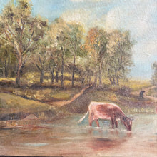 Load image into Gallery viewer, Antique Quebec Pastoral Oil Painting c1910
