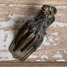 Load image into Gallery viewer, Antique Victorian Brass Floral Paper Clip c1845
