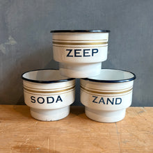 Load image into Gallery viewer, Vintage Dutch Enamel Canisters c1930
