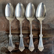 Load image into Gallery viewer, Antique Silverplated Soup Spoons - Set/4 Monogrammed “Williams”
