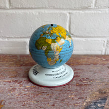 Load image into Gallery viewer, Vintage 1950s Tin Litho Globe Bank - Mission Savings Bank
