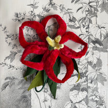 Load image into Gallery viewer, Vintage Japanese Chenille Poinsettia Stem c1940s
