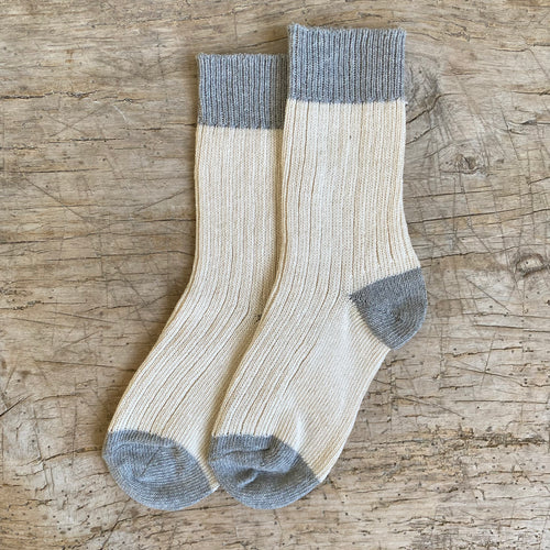 Oxford Cream Cotton Socks