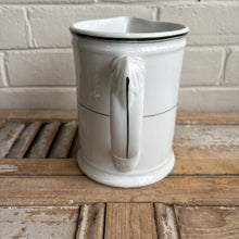 Load image into Gallery viewer, Vintage White Ironstone Pitcher with Green Stripe
