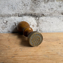 Load image into Gallery viewer, 1935 Cockburn &amp; Co Leith Port Wine Bottle Wax Seal Stamp - Produce of Portugal Brass &amp; Wood
