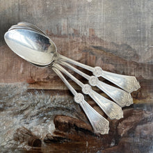 Load image into Gallery viewer, Antique Silverplated Soup Spoons - Set/4 Monogrammed “Williams”
