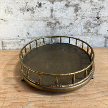 Load image into Gallery viewer, Vintage 1960s Mottahedeh Brass Faux Bamboo Gallery Tray
