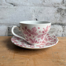Load image into Gallery viewer, Vintage Churchill England Bramble Cranberry Teacup &amp; Saucer
