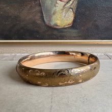 Load image into Gallery viewer, Victorian W &amp; SB Gold-Filled Engraved Bangle Bracelet (Monogram A K, c.1890–1910)
