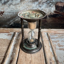 Load image into Gallery viewer, Vintage English Brass Hourglass Timer
