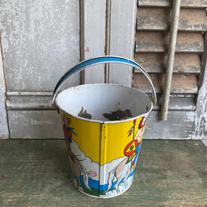 Vintage Tin Litho Child’s  Beach Pail