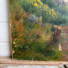 Load image into Gallery viewer, Vintage European Cottage Landscape Oil Painting on Canvas - “The House on the Hill, Nantucket”
