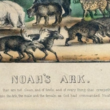 Load image into Gallery viewer, 19th Century Currier &amp; Ives Noah's Ark Lithograph in Original Adirondack Twig Frame
