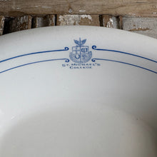 Load image into Gallery viewer, Vintage Ironstone Oval Serving Bowl - St. Michael’s College c1940s
