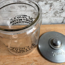Load image into Gallery viewer, Vintage Eat Tom’s Peanut Butter Sandwiches Counter Display Jar c1940
