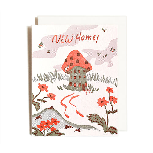 Mushroom Home Congrats Letterpress Card