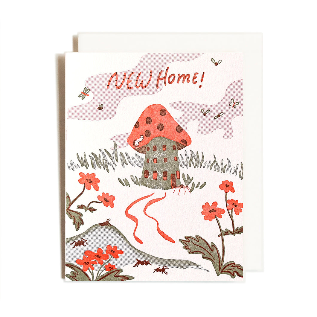 Mushroom Home Congrats Letterpress Card