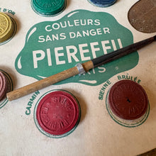 Load image into Gallery viewer, Vintage 1930s French Pierrefeu Paris Watercolor Palette - Couleurs Sans Danger - 7 Colors with Original Brush
