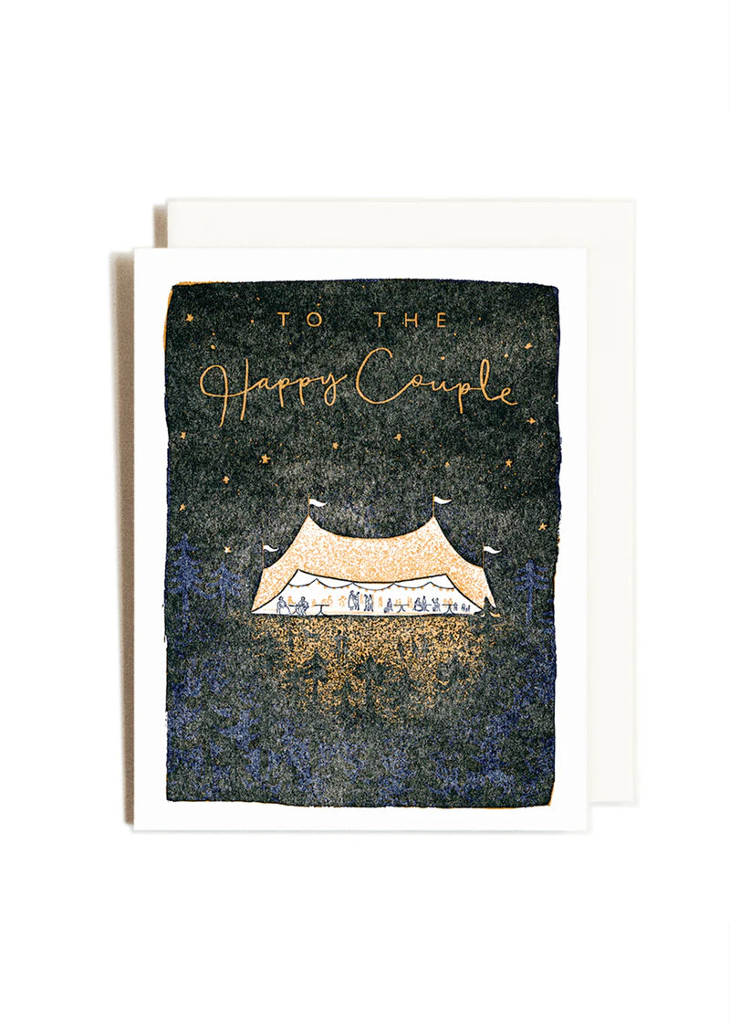 Wedding Tent Letterpress Card by Homework Letterpress Studio in Edmonton Alberta Canada