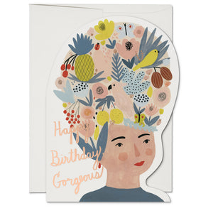 Fruit Hat Lady Birthday Card