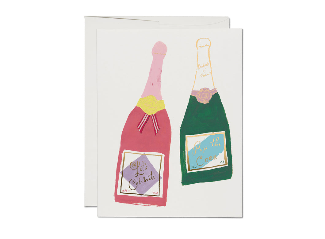 Champagne Congratulations Greeting Card by Red Cap Cards